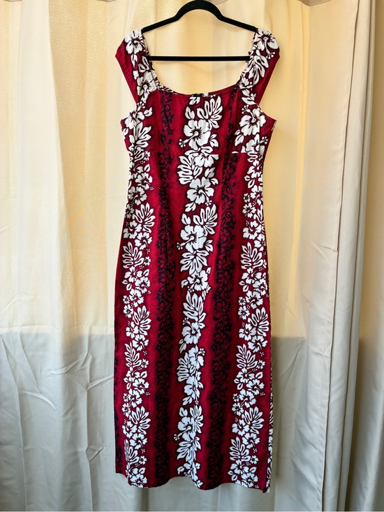 Vintage Dresses & Skirts - Vintage Royal Creations Hawaiian Hibiscus Print Maxi Dress Large